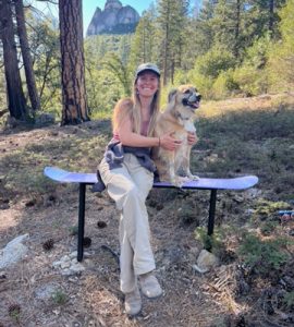 Addie Nelson with her dog